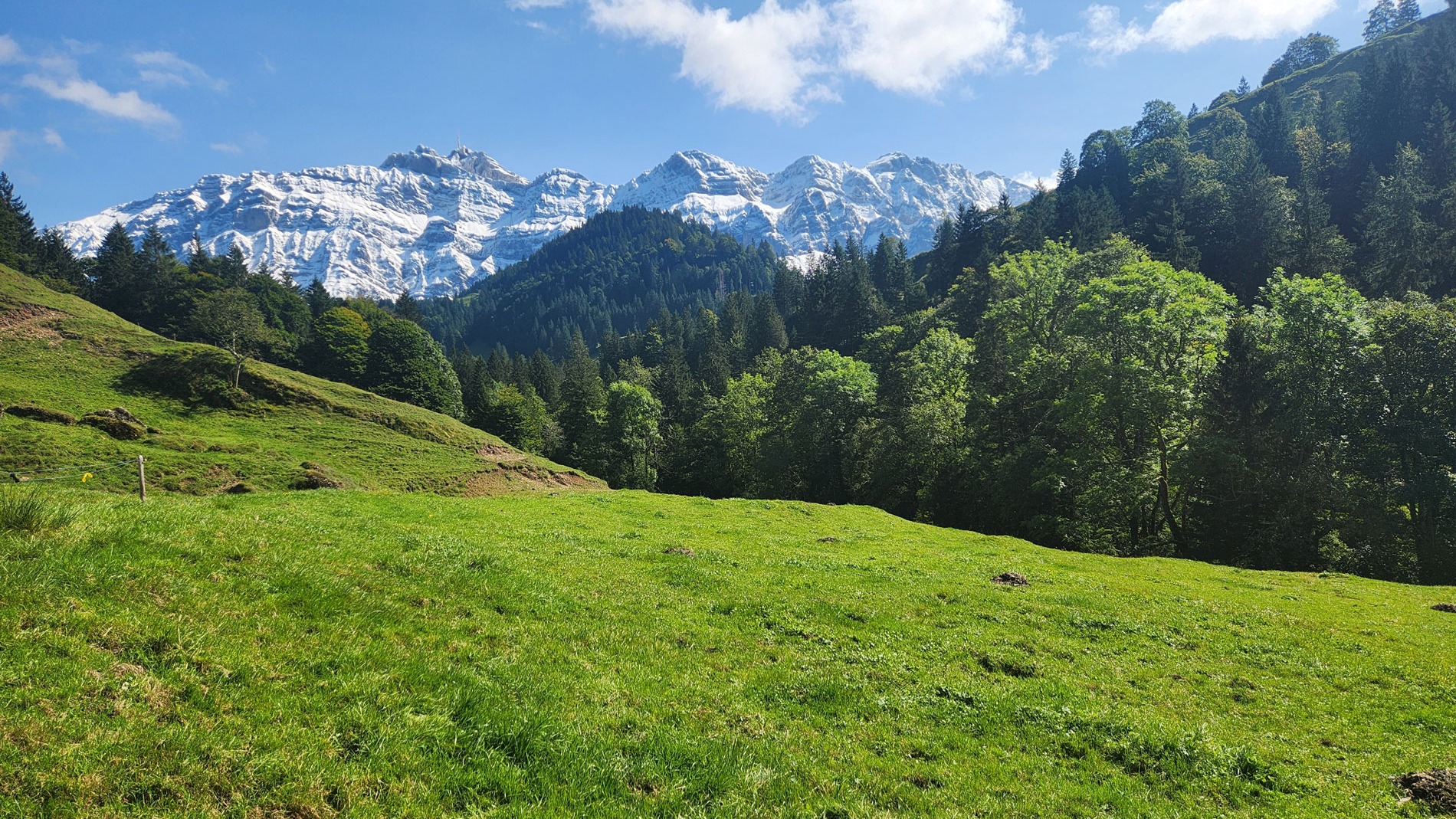 Hiking in Switzerland
.
"The clouds parted on my last day in Urnäsch, and I was able to ride the Säntis cableway to 2,502 meters atop the mountain Säntis, where the views span six countries and reach Lake Constance (Bodensee)."
.
By: Denise Lundy